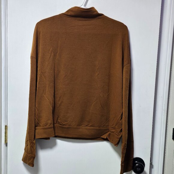 Scacto Brown Long Sleeve Quarter Zip Hoodie - Brand New with Tags Large - Picture 3 of 3